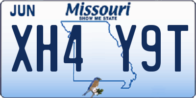 MO license plate XH4Y9T