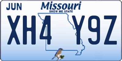 MO license plate XH4Y9Z