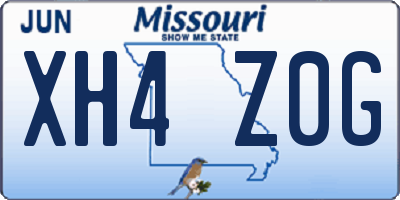 MO license plate XH4Z0G