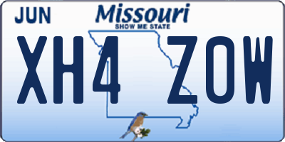 MO license plate XH4Z0W