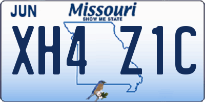 MO license plate XH4Z1C