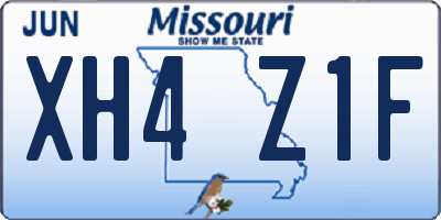 MO license plate XH4Z1F