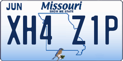 MO license plate XH4Z1P