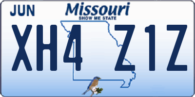 MO license plate XH4Z1Z