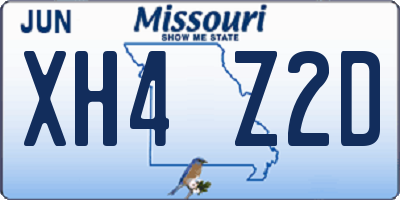 MO license plate XH4Z2D