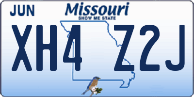 MO license plate XH4Z2J