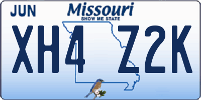 MO license plate XH4Z2K