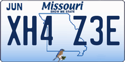 MO license plate XH4Z3E