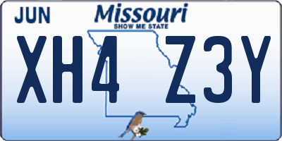 MO license plate XH4Z3Y