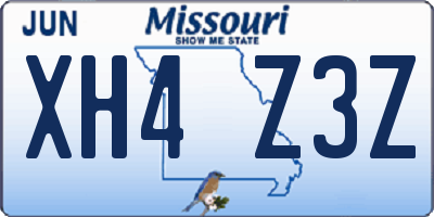 MO license plate XH4Z3Z