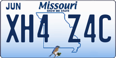 MO license plate XH4Z4C