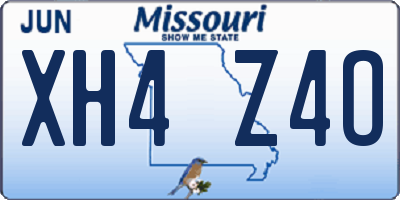 MO license plate XH4Z4O