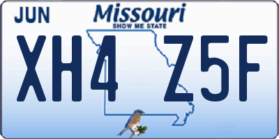 MO license plate XH4Z5F