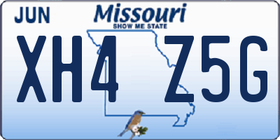 MO license plate XH4Z5G