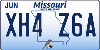 MO license plate XH4Z6A
