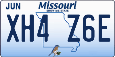 MO license plate XH4Z6E