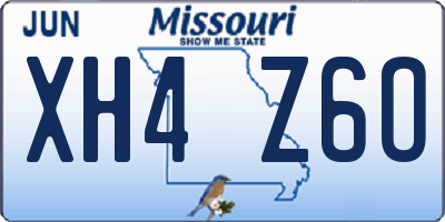 MO license plate XH4Z6O