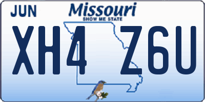 MO license plate XH4Z6U