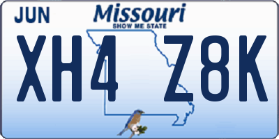 MO license plate XH4Z8K