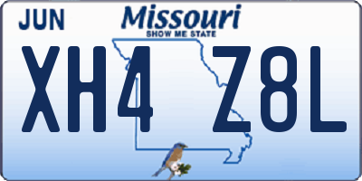 MO license plate XH4Z8L
