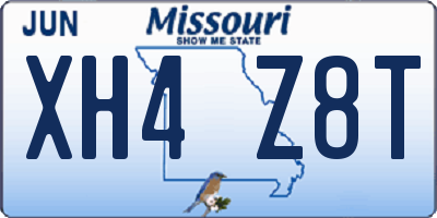 MO license plate XH4Z8T