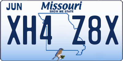 MO license plate XH4Z8X
