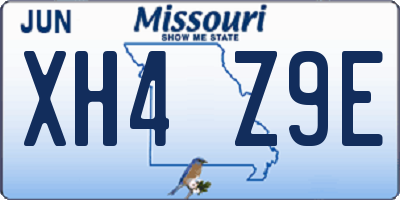 MO license plate XH4Z9E