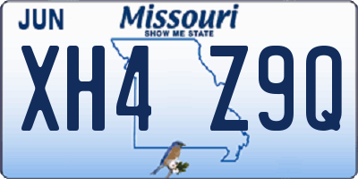 MO license plate XH4Z9Q