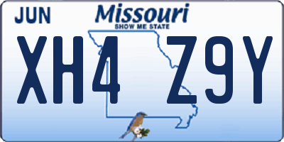 MO license plate XH4Z9Y