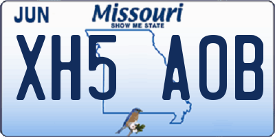 MO license plate XH5A0B