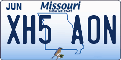 MO license plate XH5A0N