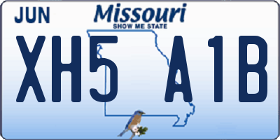 MO license plate XH5A1B