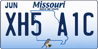 MO license plate XH5A1C