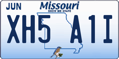 MO license plate XH5A1I
