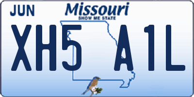 MO license plate XH5A1L