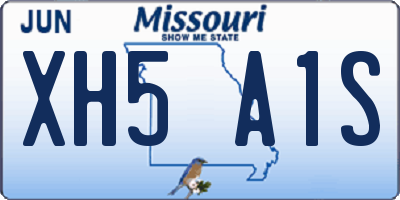 MO license plate XH5A1S