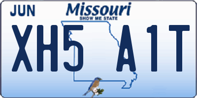 MO license plate XH5A1T