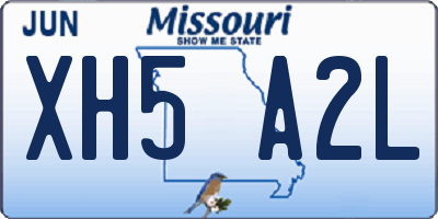 MO license plate XH5A2L
