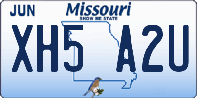MO license plate XH5A2U