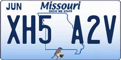 MO license plate XH5A2V