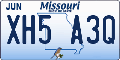 MO license plate XH5A3Q