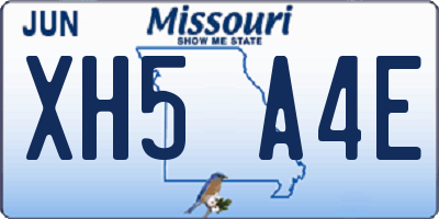 MO license plate XH5A4E