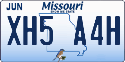 MO license plate XH5A4H