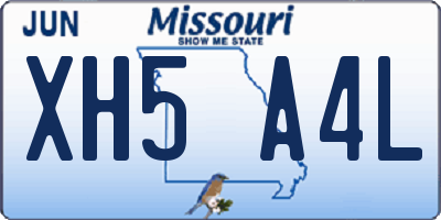 MO license plate XH5A4L