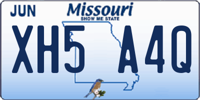 MO license plate XH5A4Q