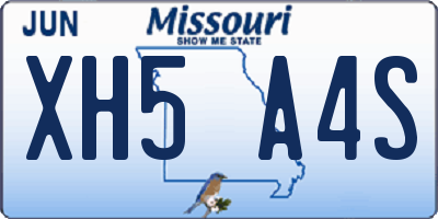 MO license plate XH5A4S