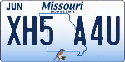 MO license plate XH5A4U