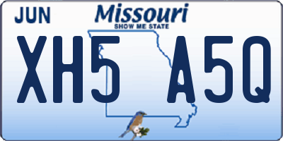 MO license plate XH5A5Q