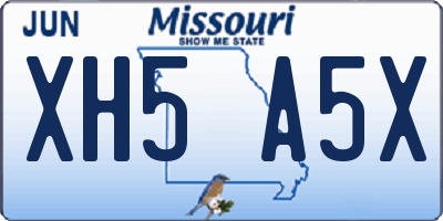 MO license plate XH5A5X