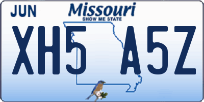 MO license plate XH5A5Z